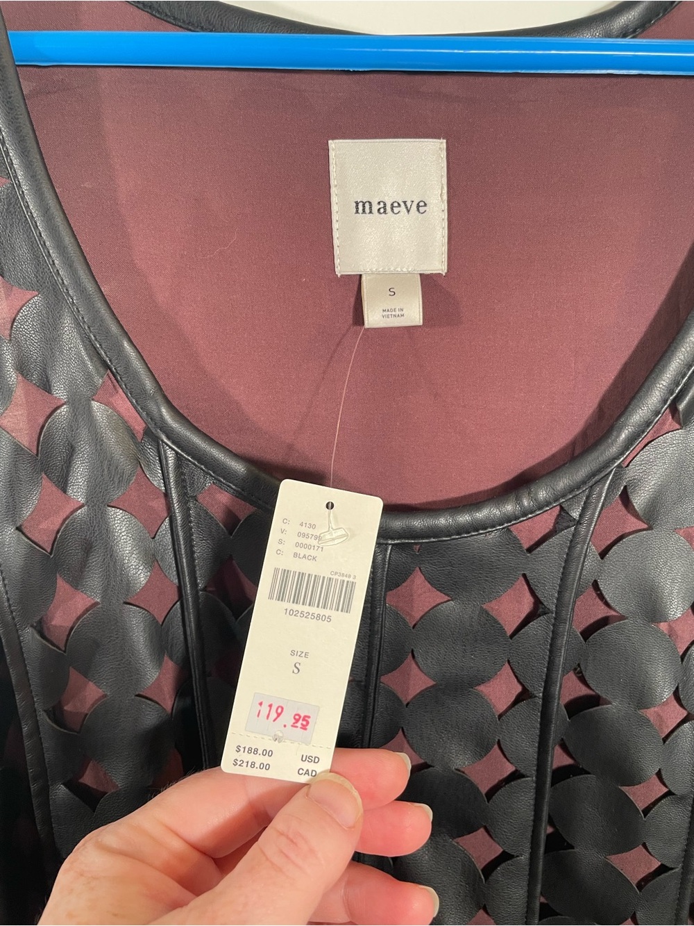 NWT Anthropology Maeve faux leather cutout swing dress S - Picture 2 of 5